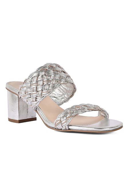 Amanda 3 Diamante Strap T-bar Block Heel Sandal in Silver – Miss Diva