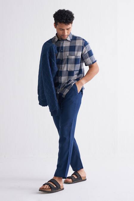 SLATE SLIM-FIT PLAID PANTS – WearManStyle