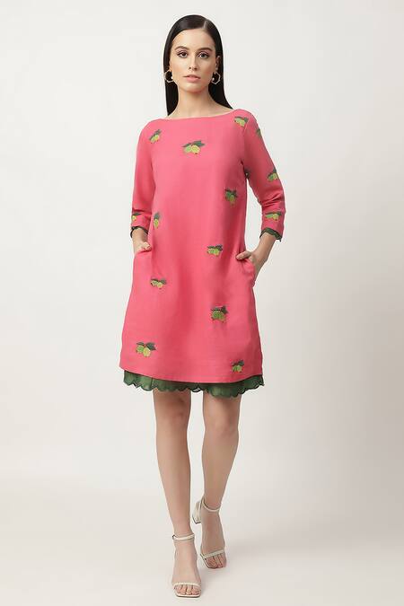 Musal Candy Fruit Motif Embroidered Dress 