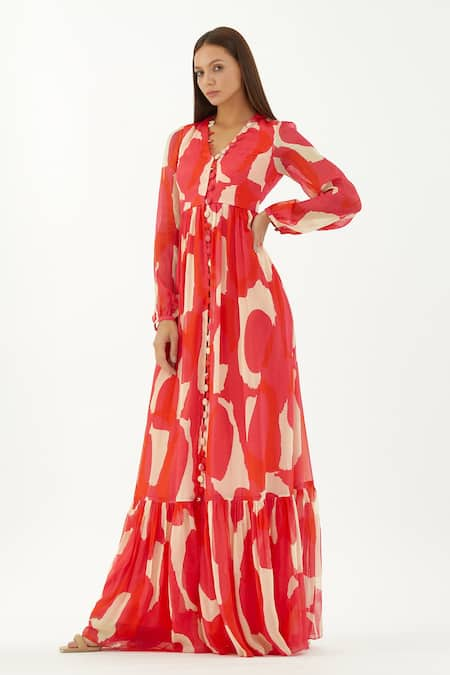 KoAi Abstract Pattern Maxi Dress 