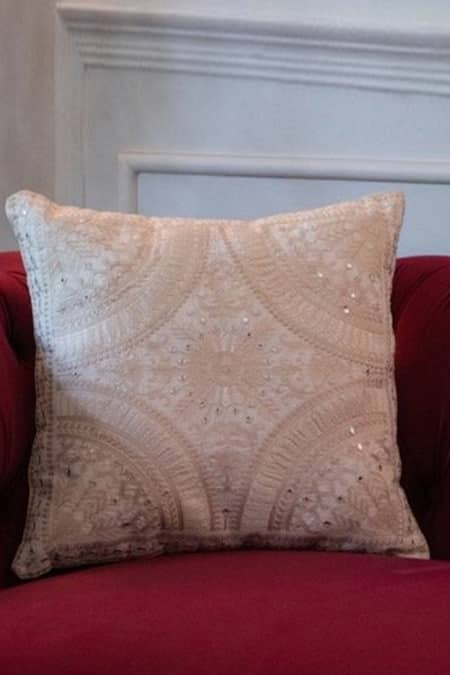 Khaabka Thread & Mirror Work Cushion Cover - Set of 2 