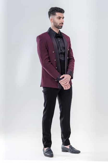 Amrit Dawani Placket Pleated Tuxedo Set 