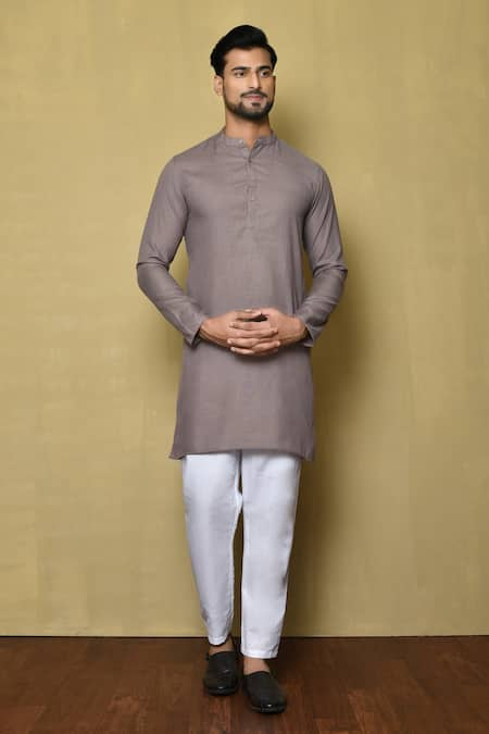 Aryavir Malhotra Full Sleeve Short Kurta 