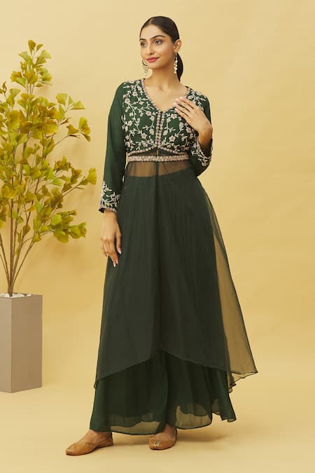 Samyukta Singhania Embroidered Kurta & Palazzo Set 