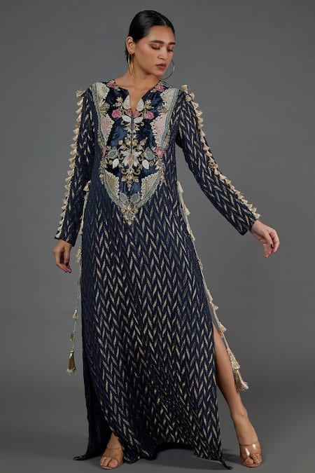 Payal Singhal Ikat Pattern Banarasi Kaftan 