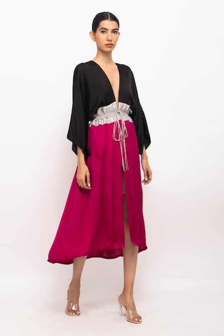 Neora By Nehal Chopra Asymmetrical High-Low Cape 