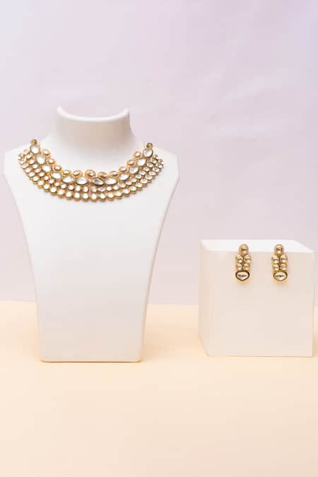 Zevar by Geeta Vintage Studded Necklace Set 