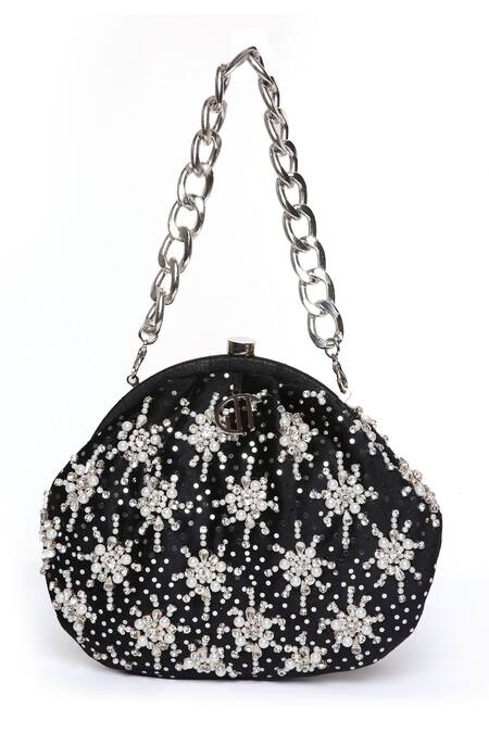 Buy Quirky Tales Heer Velvet Embellished Pouch at Aza Fashions Buy_Quirky Tales_Heer Velvet Embellished Pouch_at_Aza_Fashions