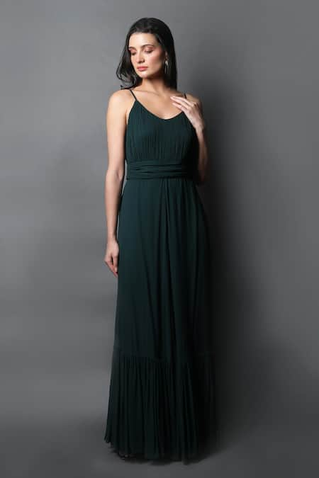 Swatee Singh Strappy Ruched Gown 