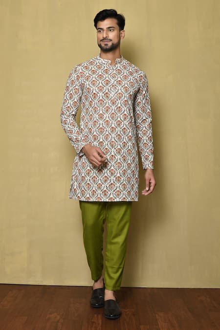 Samyukta Singhania Chikankari Kurta & Green Pant Set 