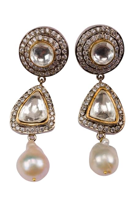 Pearl Dangle Blush Pink 14K Yellow Gold Lab Diamond Earrings – Stephanie  Swanson Jewelry Design