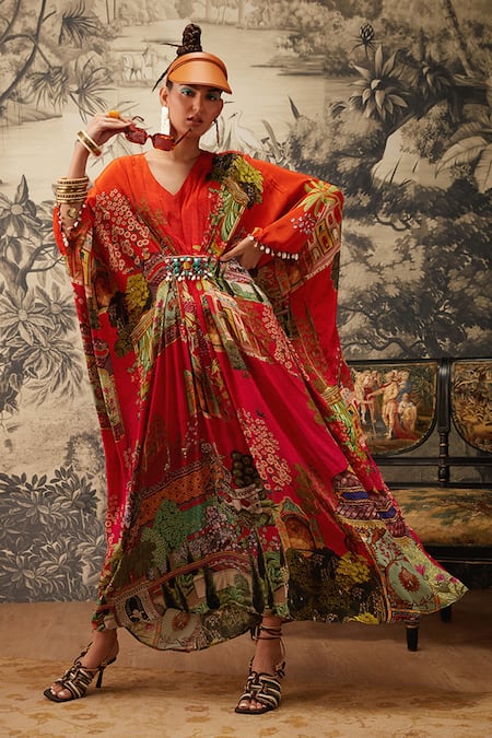 Kalista Aamna Mughal Print Kaftan 