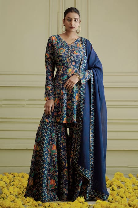 AFFROZ Printed Kurta Sharara Set 