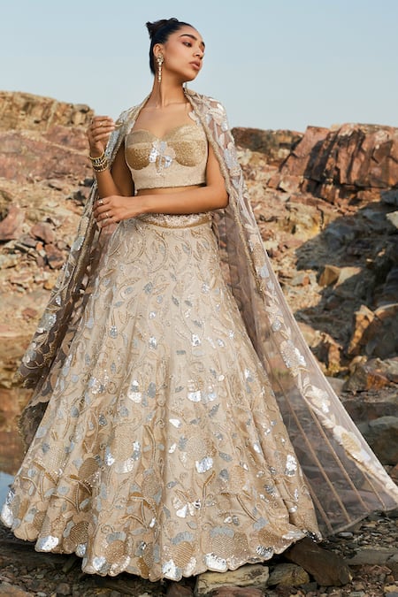 Nandita Thirani Sunflower Embroidered Lehenga Set 