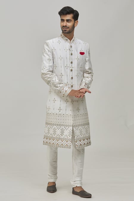 Khwaab by Sanjana Lakhani Thread Embroidered Sherwani Set 