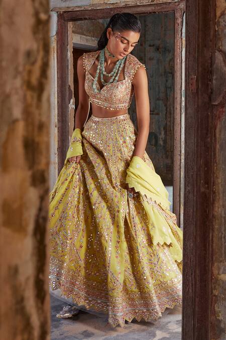 Best seller two layer wedding lehenga choli with can can