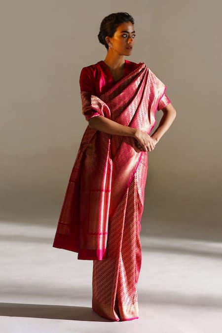 Exclusive Pure Mysore Crepe Silk Brocade Saree - Bhavani Collection
