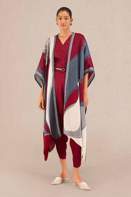 AMPM Idaya Printed Throw & Draped Pant Set 