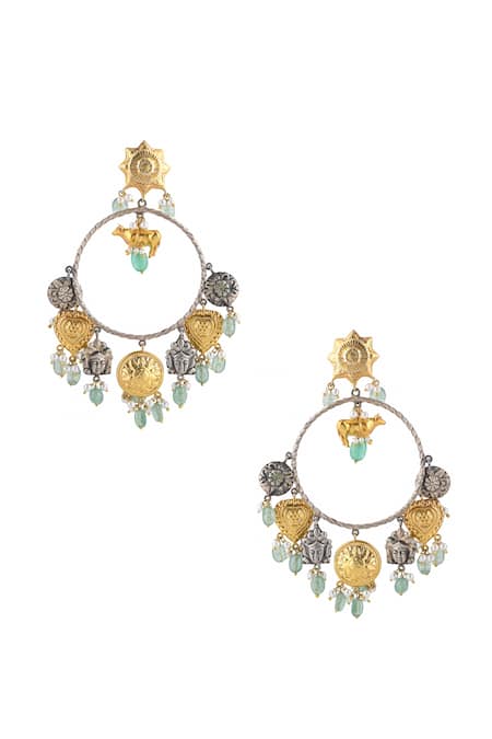 Ajooni Jewels Handcrafted Temple Hoop Earrings 