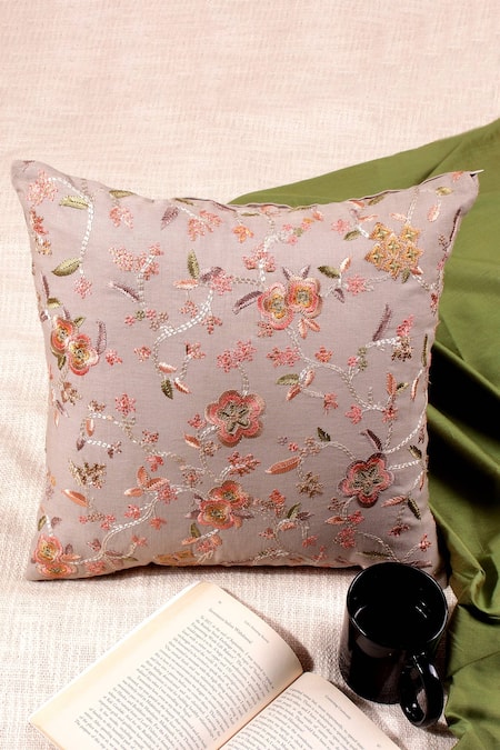 Khaabka Blossom Embroidered Cushion Cover - Set of 2 