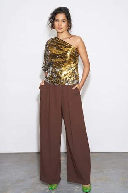 Style Junkiie Embellished Sequin One Shoulder Top 