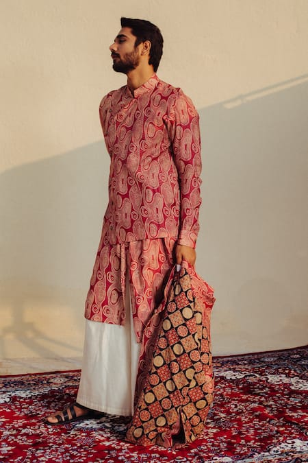 Ankita Lath Abstract Print Overlap Kurta Set 