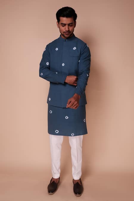 Tisa - Men Tie-Dye Bundi Kurta Set 