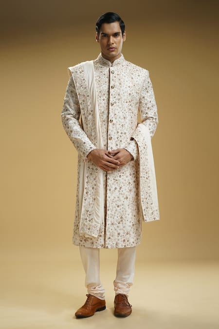 Kommal Sood Floral Motifs Embroidered Sherwani Set 