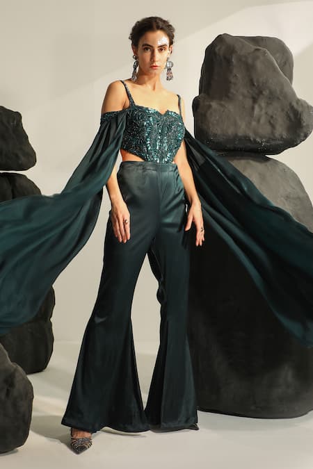 Jade By Ashima Cleodora Hand Embroidered Jumpsuit 