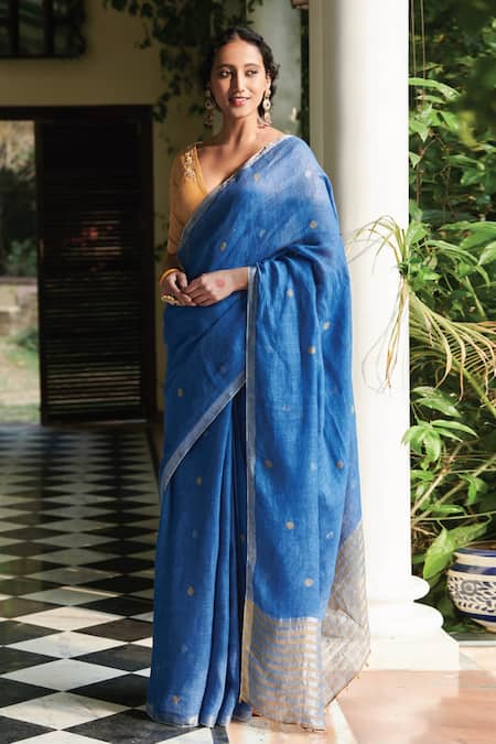 Linen Sarees | Pure Linen Saree Online in India – BharatSthali