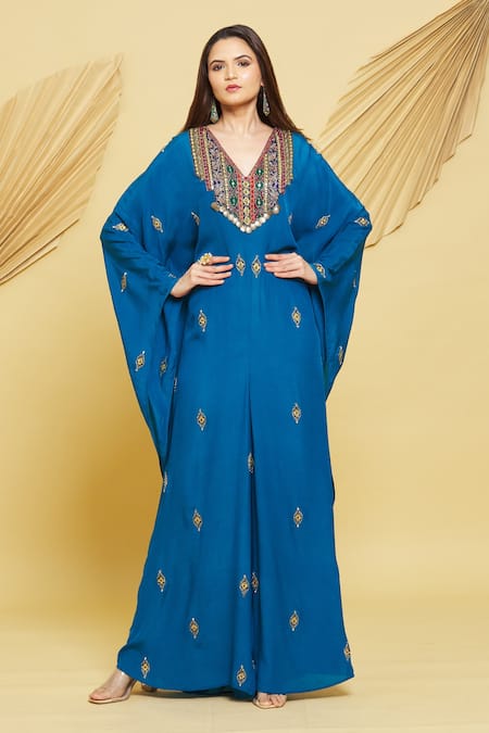 Rajat K Tangri Embroidered Motifs Draped Jumpsuit 