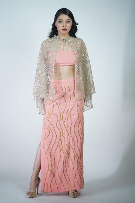 Rina Dhaka Embroidered Cape 