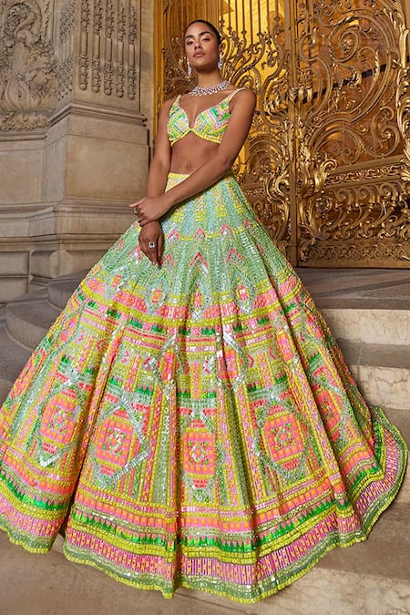 Designer Neon Green and Hot Pink Lehenga Choli for Women With Heavy  Embroidery Work Wedding Wear Party Wear, Lehenga Choli - Etsy