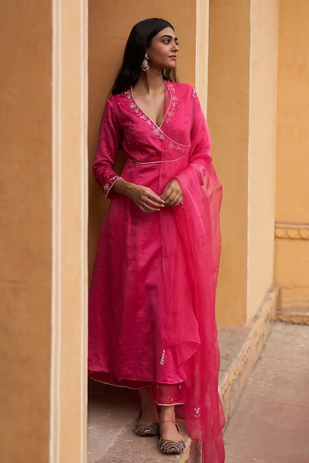 Zoon Chanderi Angrakha Anarkali Pant Set 