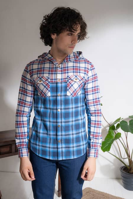 Abkasa Multi Color Cotton Mixer Checkered Pattern Shirt