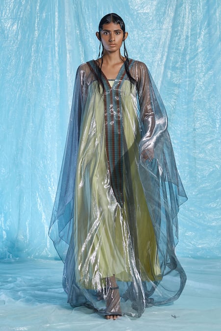 Akhl Multi Color Body Satin (90% Viscose 10% Polyester) + Lurex Tulle (57% Kaftan