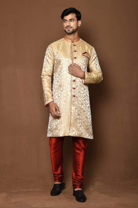 Aryavir Malhotra Blooming Floral Pattern Sherwani With Churidar 