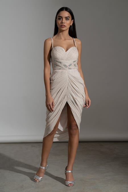 AMRTA by GUNEET KONDAL Draped Midi Dress 