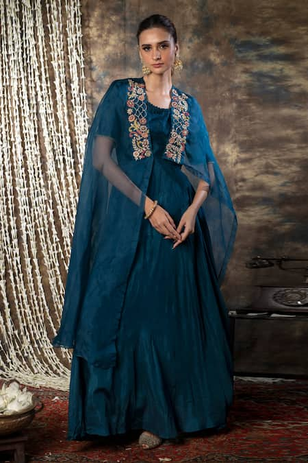 Kesar Studio Placket Embellished Draped Gown 