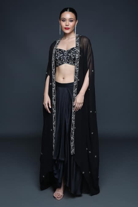 Sanjev Marwaaha Embellished Cape & Dhoti Skirt Set 