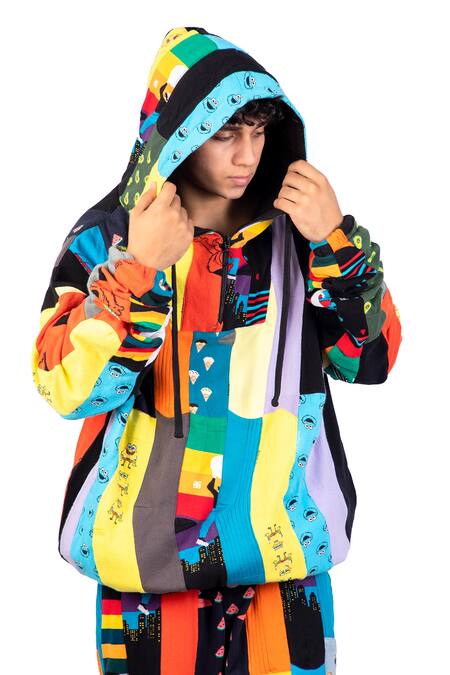 Made To Order Patchworked Oversized Hooded Blouson - Men - Ready-to-Wear