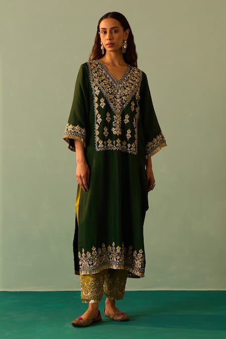 Angad Singh Zardozi Embroidered Choga & Pant Set 