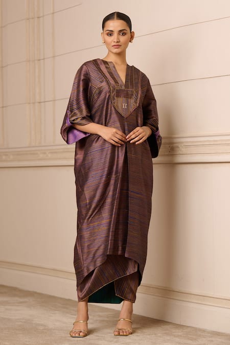 Tarun Tahiliani Handwoven Striped Asymmetric Tunic 