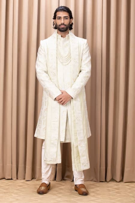 Ankit V Kapoor Zahid Paisley Embroidered Sherwani Set 