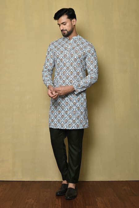 Samyukta Singhania Chikankari & Floral Print Kurta 