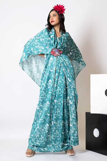 Pds By Sneha Floral Embellished Kaftan & Skirt Set 