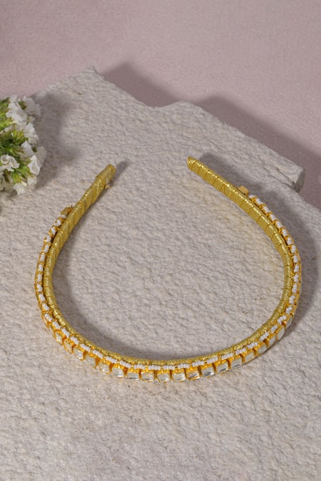Namasya Kundan Polki Geometric Hairband 