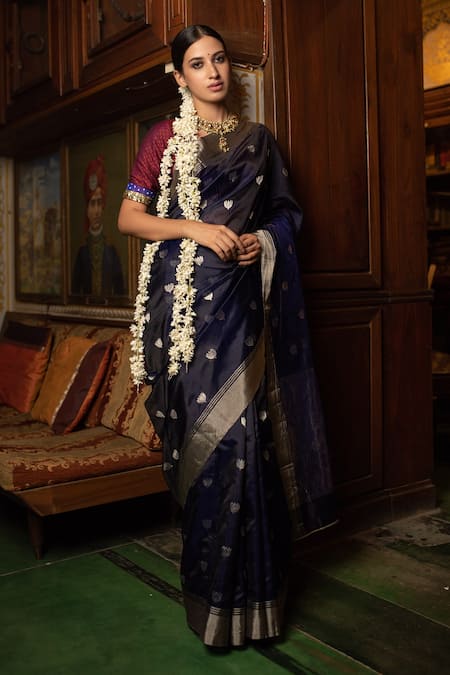 Priyanka Raajiv Devi Chanderi Silk Lotus Pattern Saree 