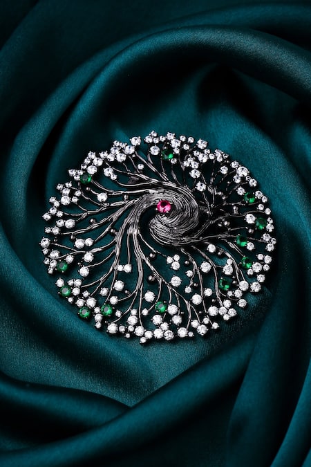 Cosa Nostraa Tree Of Life Studded Brooch 