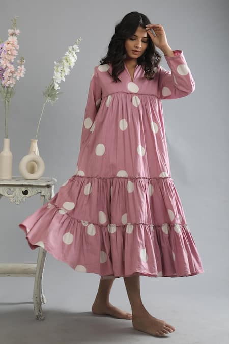 KHAT Polka Print Tiered Dress 